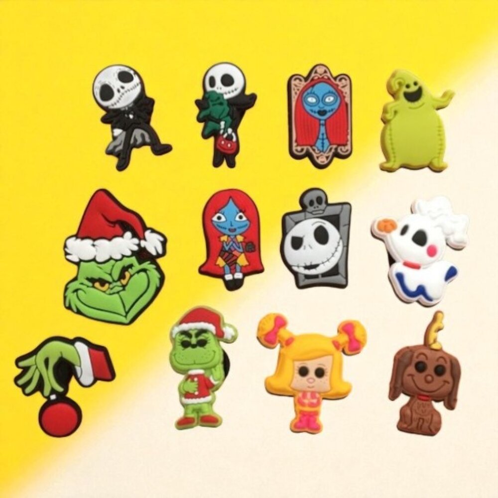Set of 12pcs Jack Grinch Mix Shoe Charms